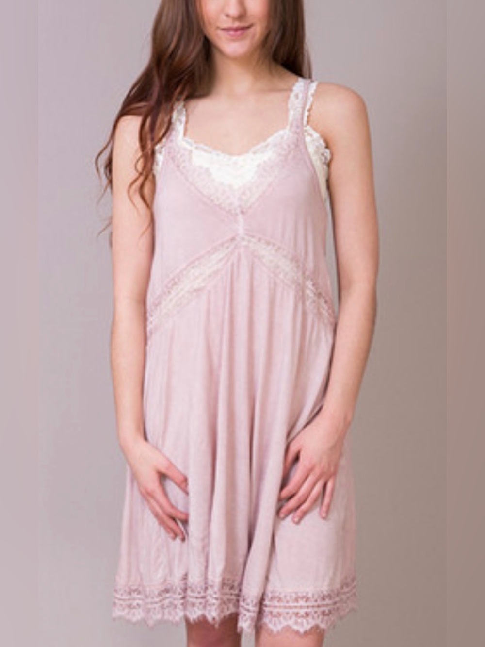 POL Light Green Lace Trim Nightgown / Slip Dress – Size Large